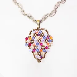 Pendant 45cm - Terence Grapes-Khaki Braid - Pendant 45cm - Laiton bronze